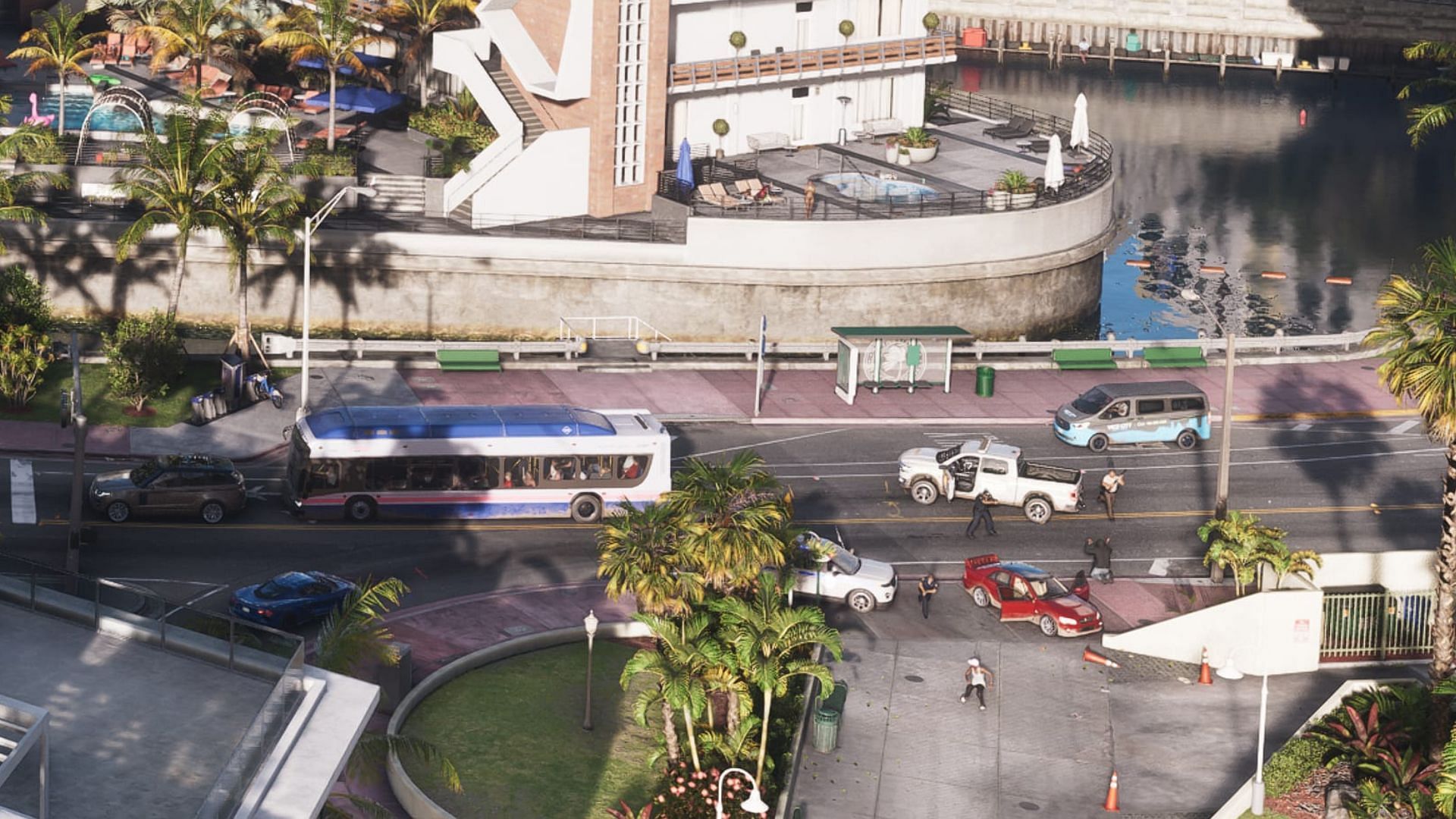 Vice City's police in action in one of the GTA 6 screenshots (Image via Rockstar Games)
